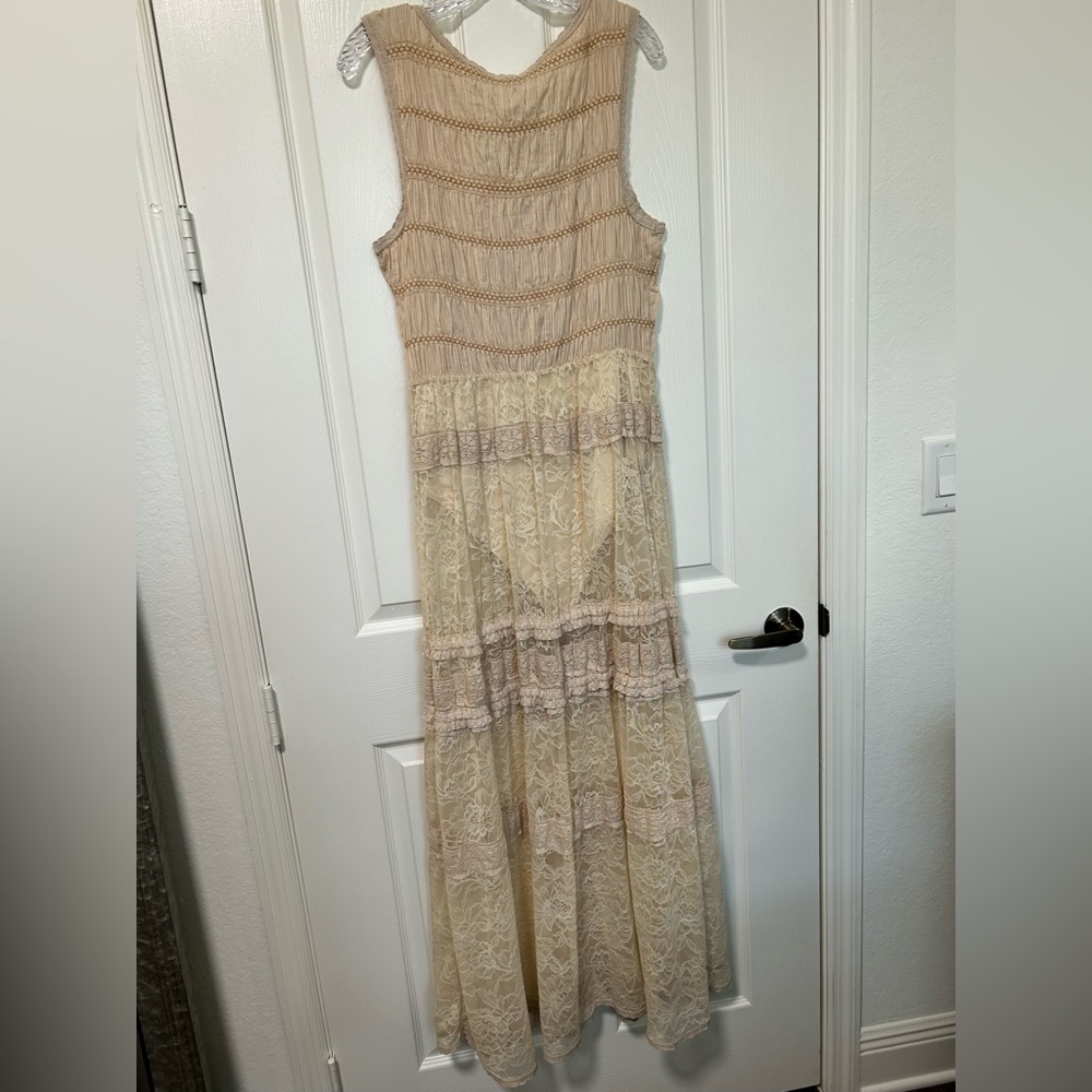 Intimately Free People Sweet Saloon sleeveless maxi bodysuit lace slip dress - Picture 7 of 10